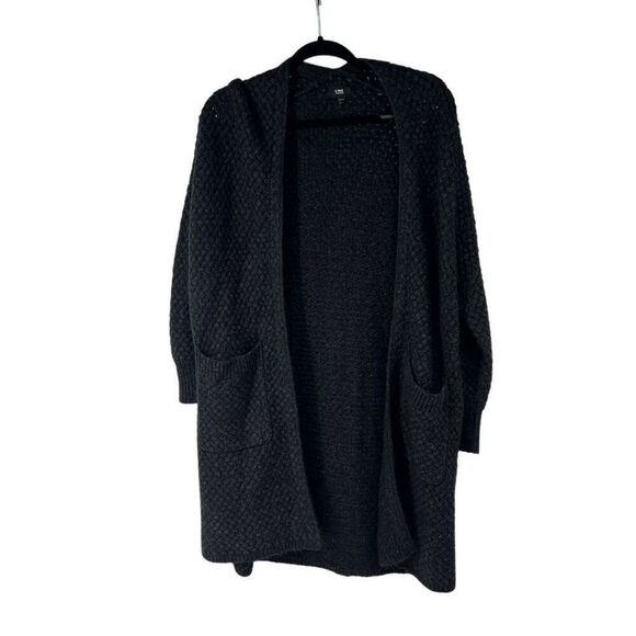 Line‎ Black Textured Open Cardigan w/ Pockets Wool Blend XS Women’s - Picture 1 of 7